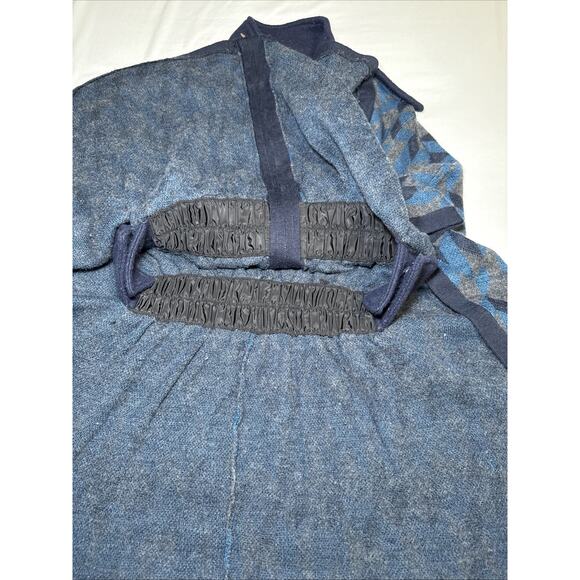 Heather B Poncho Womens Lg Wool Blend Blue Gray Full Zip Knit Sweater Cape EUC - Picture 12 of 16
